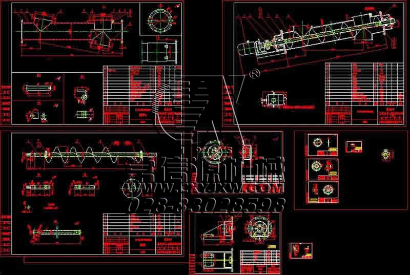 螺旋輸送機(jī)CAD圖紙
